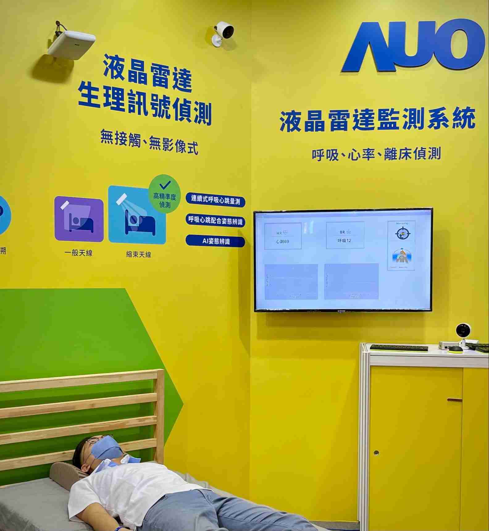 杏悦2颐康「无接触生理监测雷达」，，，免除传统线路与贴片束缚，，，精准侦测呼吸、、心跳等重要生理讯号